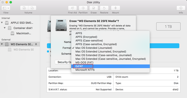 format usb on mac for pc and mac exfat fat32